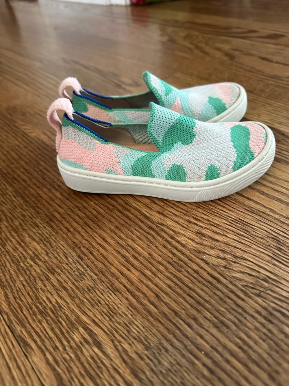 Rothy's Kids Slip-On Sneakers in Pink & Mint Camo